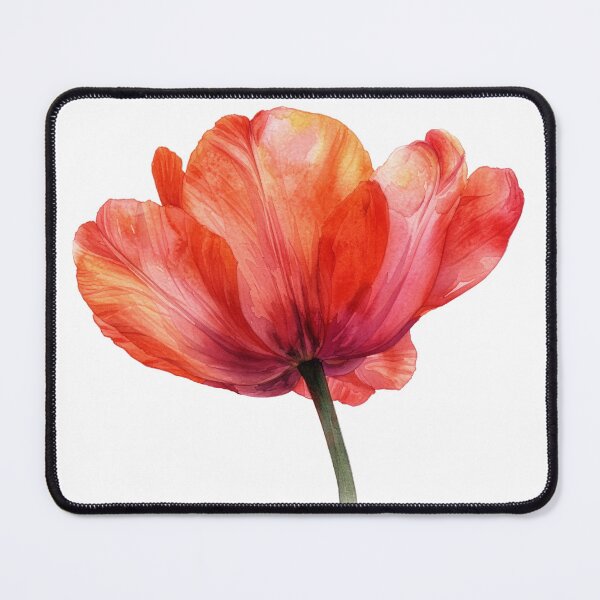 Item preview, Coral Tulip Watercolor Floral Art designed and sold by Rutvain.