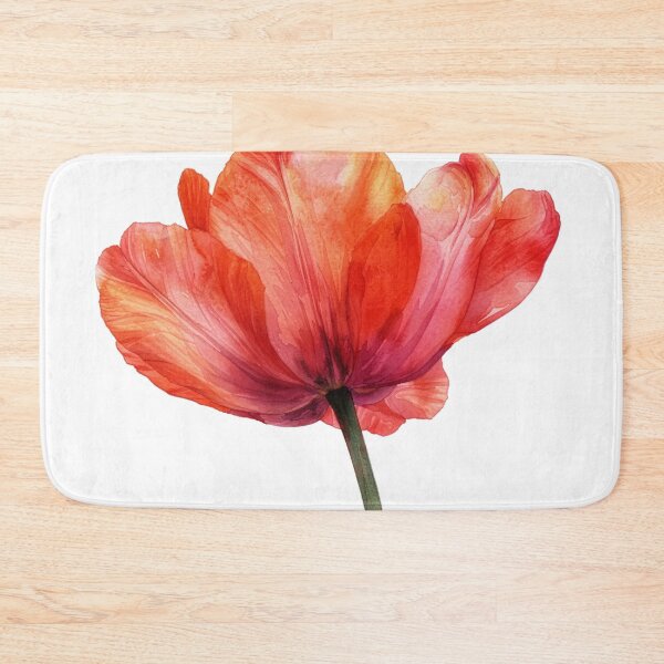 Item preview, Coral Tulip Watercolor Floral Art designed and sold by Rutvain.