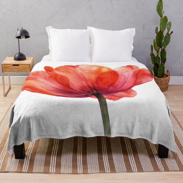 Item preview, Coral Tulip Watercolor Floral Art designed and sold by Rutvain.