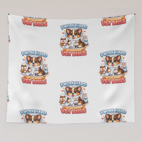 Item preview, I Work Hard So I Can Afford Vet Bills – Funny Dog Vet Life designed and sold by Bettybee00.