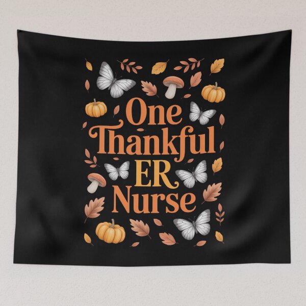 Item preview, One Thankful ER Nurse Thanksgiving Turkey Nurse Cute designed and sold by PunkNation-Arts.