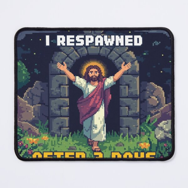 Item preview, 8 Bit Jesus Respawned after 3 Days Christian Gaming God Mode designed and sold by Cre8andRecre8.