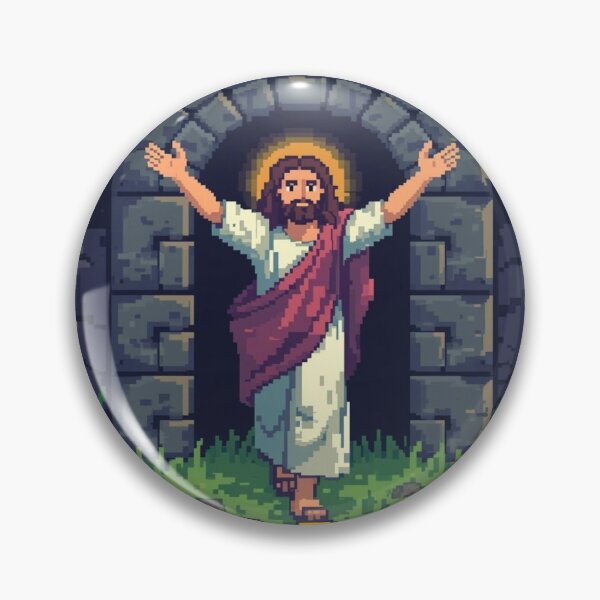 Item preview, 8 Bit Jesus Respawned after 3 Days Christian Gaming God Mode designed and sold by Cre8andRecre8.