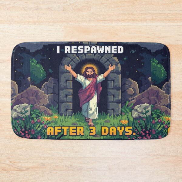 Item preview, 8 Bit Jesus Respawned after 3 Days Christian Gaming God Mode designed and sold by Cre8andRecre8.