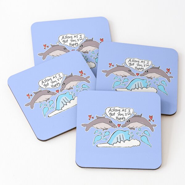 Item preview,  Kawaii Dolphin Love - "As Long As I Got You I'm Happy" Cute Ocean Romance Aesthetic designed and sold by Cherry Prism Designs.