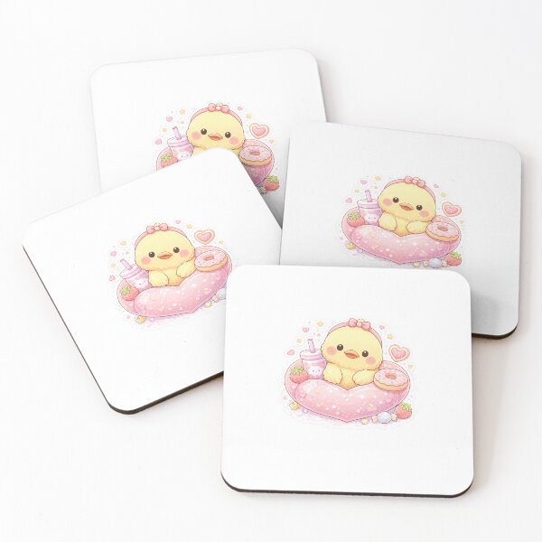 Item preview, Kawaii Duck Pastel Dessert Cute Sticker designed and sold by MiniYume.