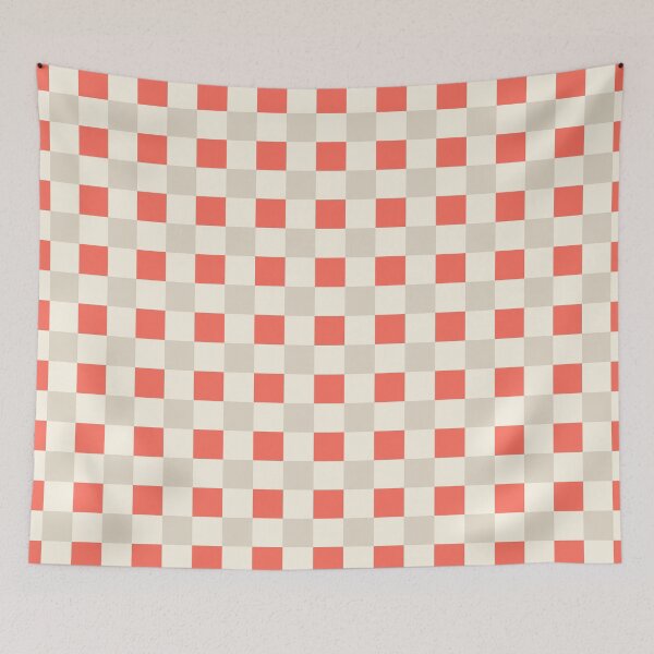 Item preview, Bittersweet, bone & old lace colors checkered designed and sold by Mint + Midnight.