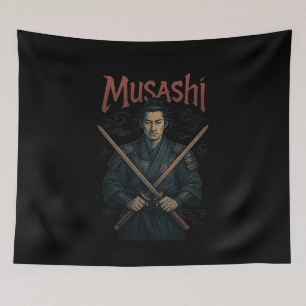 Item preview, Musashi Ronin Warrior Design, Miyamoto Musashi Samurai Shirt, Japanese Sword Master, Katana Duel Fighter, Feudal Japan Ronin Art, Bushido Warrior Graphic designed and sold by Typologystudios.