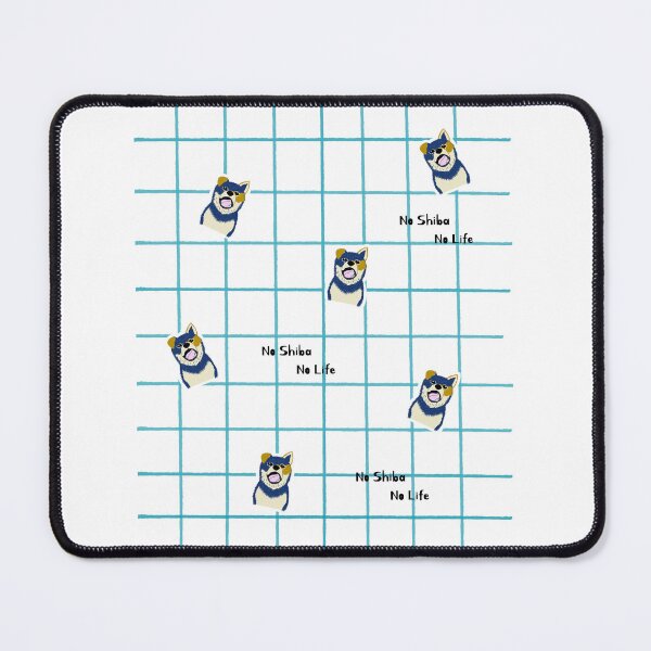 Item preview, Light blue checkered with Shiba Inu puppy (Dog) designed and sold by ShibaCruise-On.