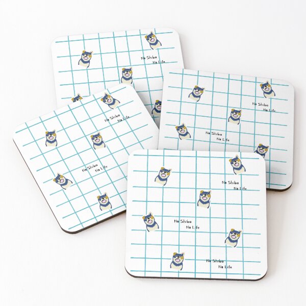 Item preview, Light blue checkered with Shiba Inu puppy (Dog) designed and sold by ShibaCruise-On.