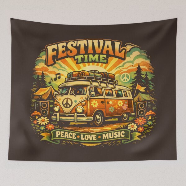 Item preview, Festival Time Peace Love Music Van designed and sold by SplashTastic.