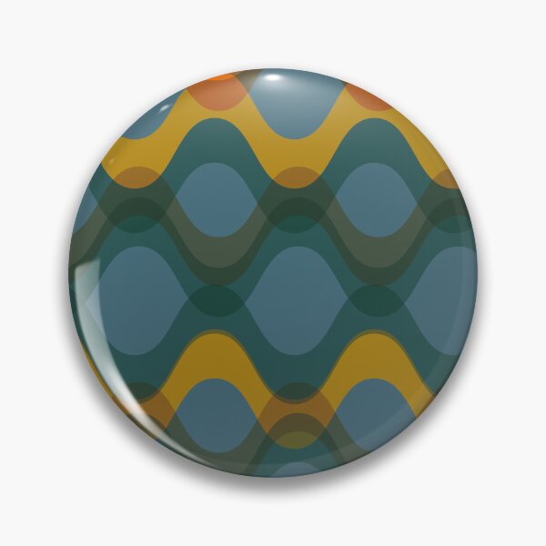 Item preview, Retro 70s Wavy Pattern - teal blue, warm orange and brown designed and sold by JMgraphic.