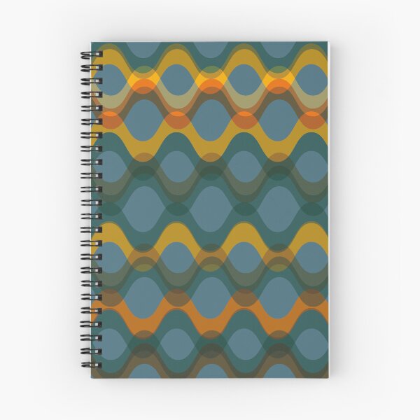 Item preview, Retro 70s Wavy Pattern - teal blue, warm orange and brown designed and sold by JMgraphic.