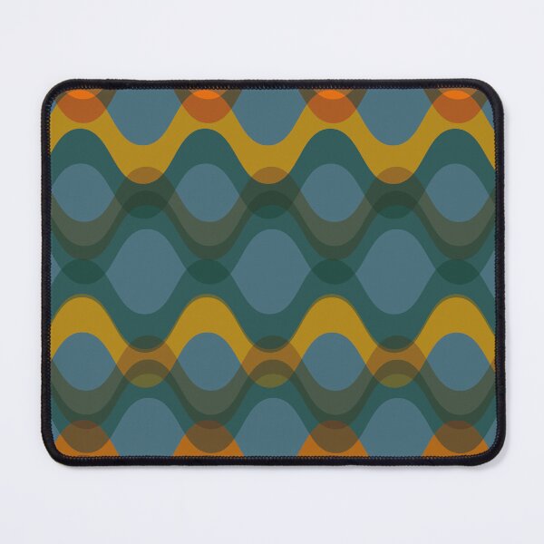 Item preview, Retro 70s Wavy Pattern - teal blue, warm orange and brown designed and sold by JMgraphic.