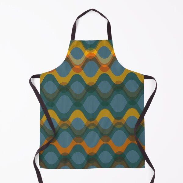 Item preview, Retro 70s Wavy Pattern - teal blue, warm orange and brown designed and sold by JMgraphic.
