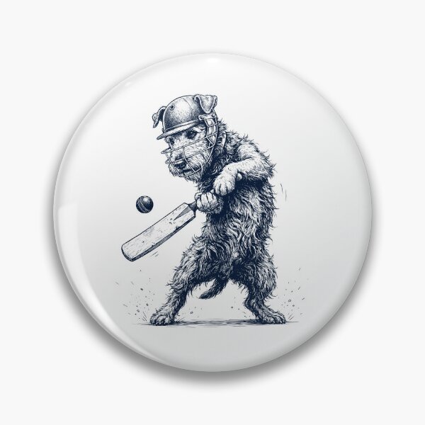 Item preview, Vintage Airedale Terrier Playing Cricket Player Dog Lover designed and sold by DoodleTortle.