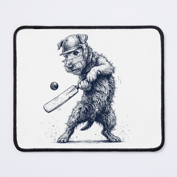 Item preview, Vintage Airedale Terrier Playing Cricket Player Dog Lover designed and sold by DoodleTortle.