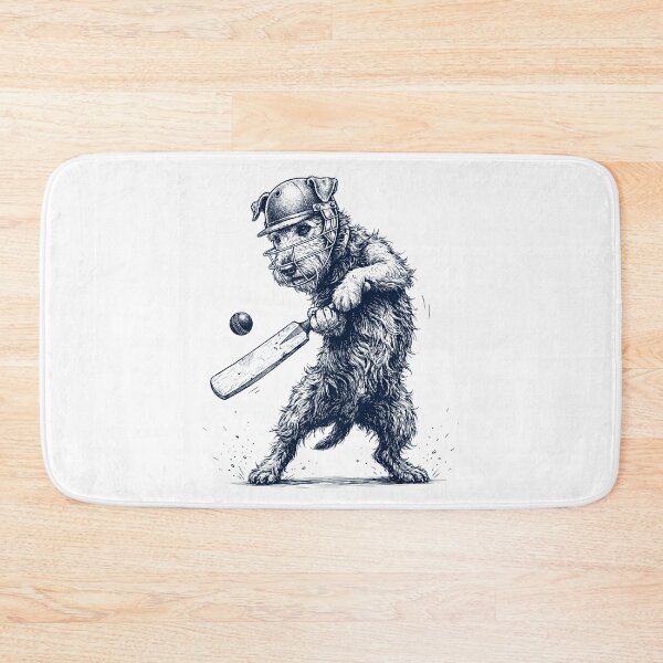 Item preview, Vintage Airedale Terrier Playing Cricket Player Dog Lover designed and sold by DoodleTortle.