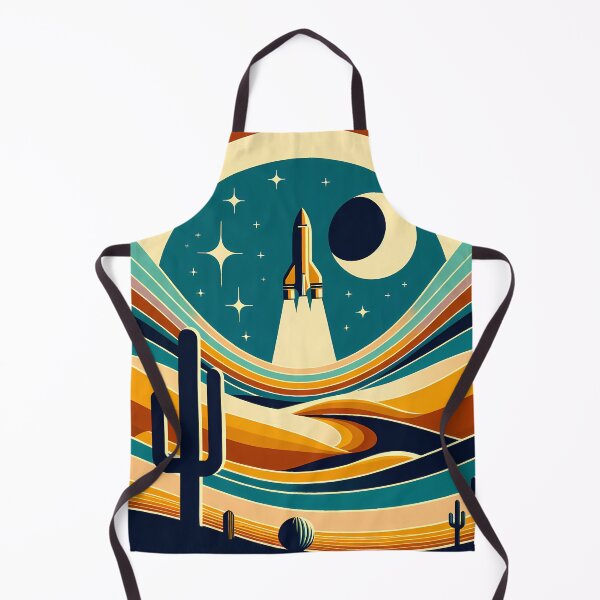Item preview, Retro rocket over desert moonscape designed and sold by InkSmithery.