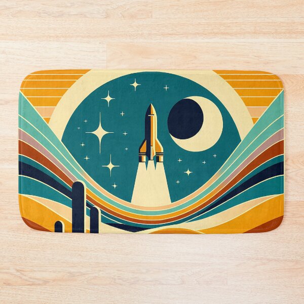 Item preview, Retro rocket over desert moonscape designed and sold by InkSmithery.