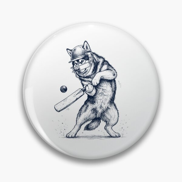 Item preview, Vintage Alaskan Malamute Playing Cricket Player Dog Lover designed and sold by DoodleTortle.
