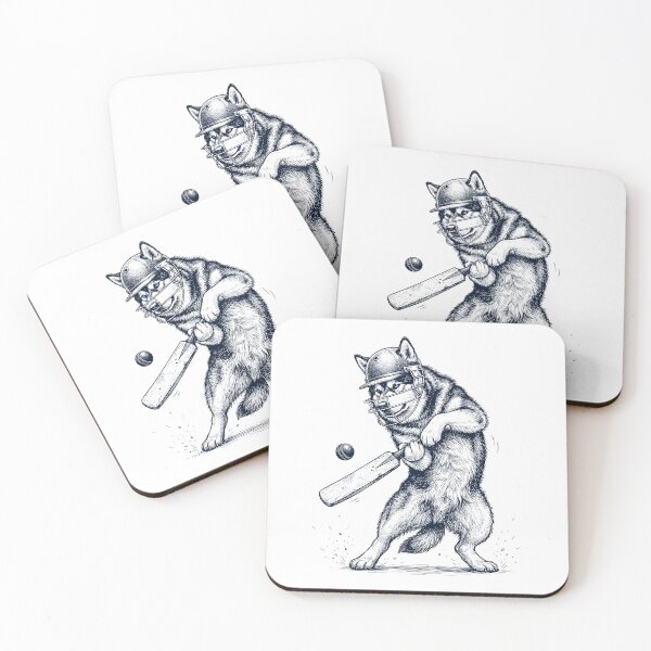 Item preview, Vintage Alaskan Malamute Playing Cricket Player Dog Lover designed and sold by DoodleTortle.