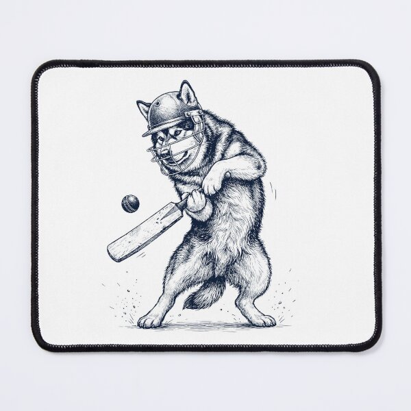 Item preview, Vintage Alaskan Malamute Playing Cricket Player Dog Lover designed and sold by DoodleTortle.