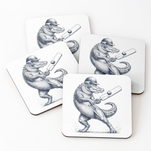 Item preview, Vintage Alligator Playing Cricket Player Animal Lover designed and sold by DoodleTortle.