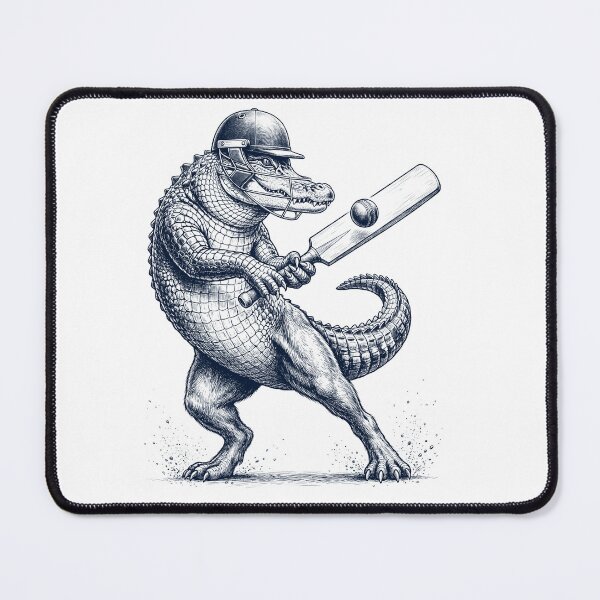 Item preview, Vintage Alligator Playing Cricket Player Animal Lover designed and sold by DoodleTortle.