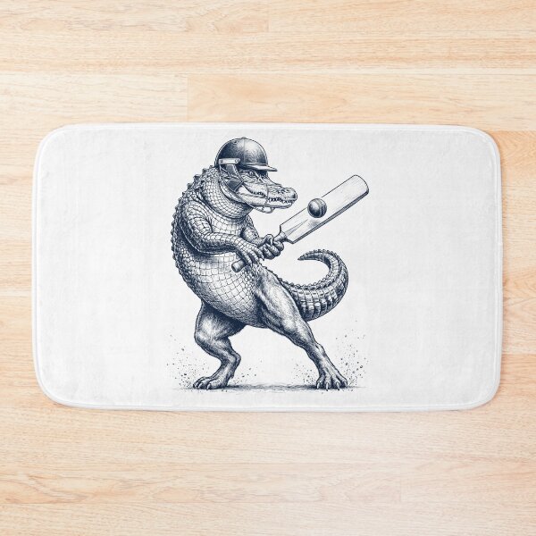 Item preview, Vintage Alligator Playing Cricket Player Animal Lover designed and sold by DoodleTortle.