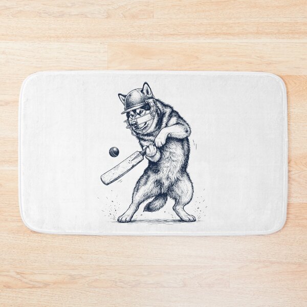 Item preview, Vintage Alaskan Malamute Playing Cricket Player Dog Lover designed and sold by DoodleTortle.