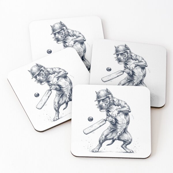 Item preview, Vintage American Staffordshire Terrier Playing Cricket Player Dog Lover designed and sold by DoodleTortle.