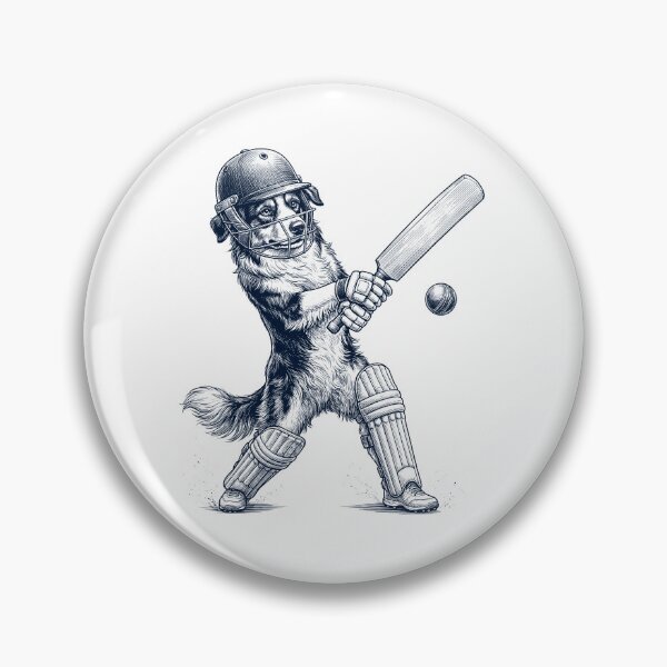 Item preview, Vintage Australian Shepherd Playing Cricket Player Dog Lover designed and sold by DoodleTortle.