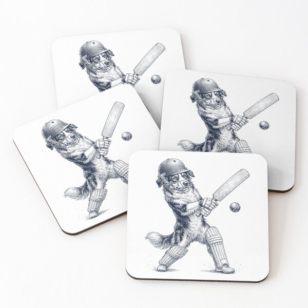 Item preview, Vintage Australian Shepherd Playing Cricket Player Dog Lover designed and sold by DoodleTortle.