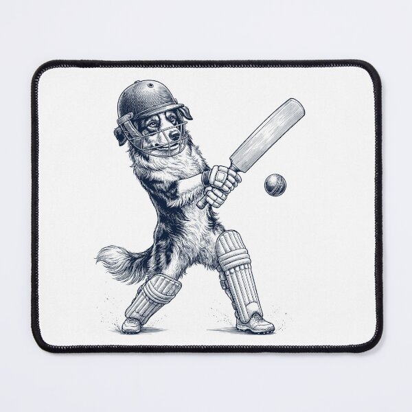 Item preview, Vintage Australian Shepherd Playing Cricket Player Dog Lover designed and sold by DoodleTortle.