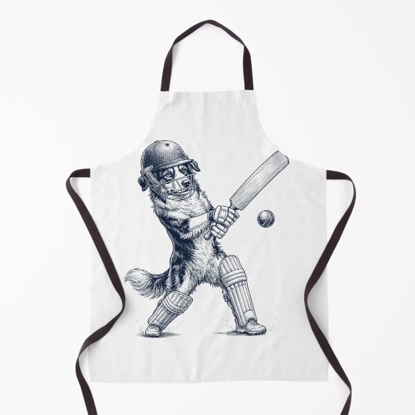 Item preview, Vintage Australian Shepherd Playing Cricket Player Dog Lover designed and sold by DoodleTortle.