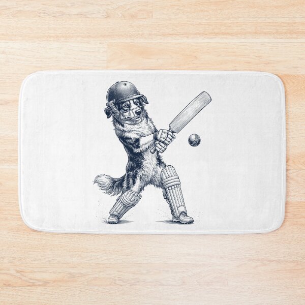 Item preview, Vintage Australian Shepherd Playing Cricket Player Dog Lover designed and sold by DoodleTortle.
