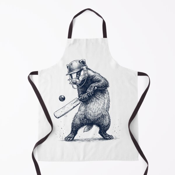 Item preview, Vintage Badger Playing Cricket Player Animal Lover designed and sold by DoodleTortle.