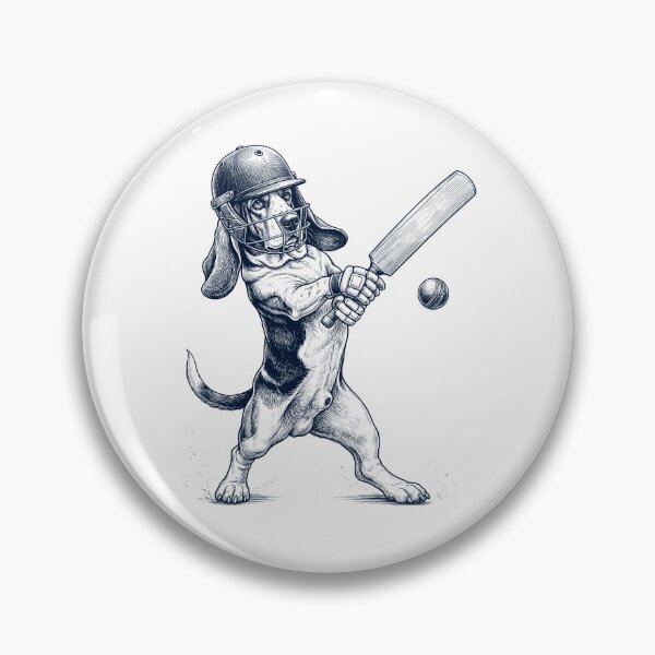 Artikelvorschau, Vintage Basset Hound spielt Cricket – Hundeliebhaber entworfen und verkauft von DoodleTortle.