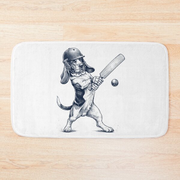 Item preview, Vintage Basset Hound Playing Cricket Player Dog Lover designed and sold by DoodleTortle.