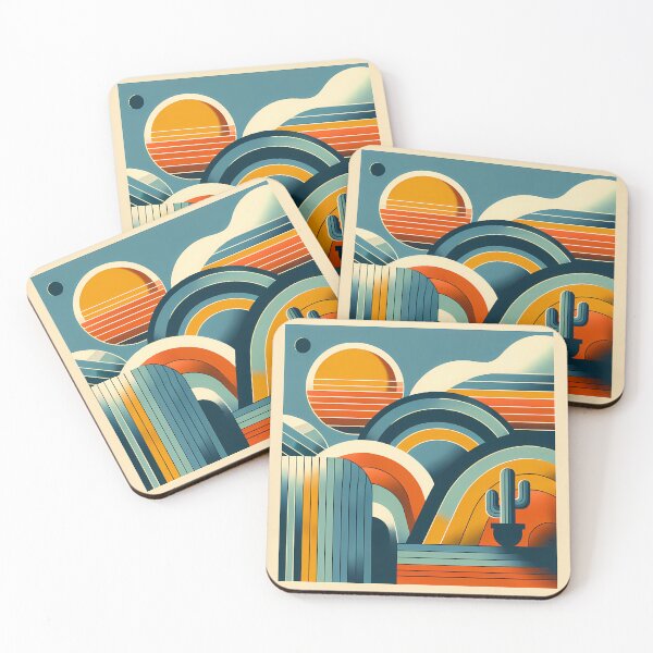 Item preview, Desert Arches and Striped Sun Illustration designed and sold by InkSmithery.