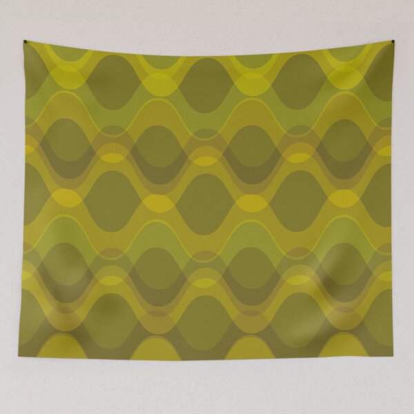 Item preview, Retro 70s Wavy Pattern - olive green designed and sold by JMgraphic.