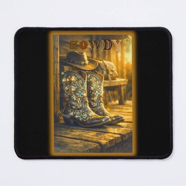 Item preview, Howdy Western Cowboy Boots Aesthetic Poster | Vintage Cowgirl Decor | Rhinestone Sparkle Boots Art | Rustic Country Wall Art designed and sold by UmarSBazaaR.