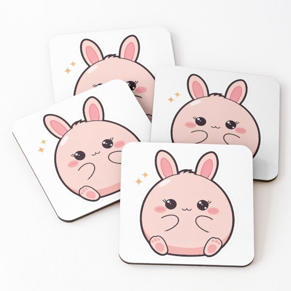 Item preview, Fluffy Pink Bunny Sticker — Kawaii Easter Gift Decal for Laptop, Journal and Water Bottle designed and sold by Stick_It_With_Love.