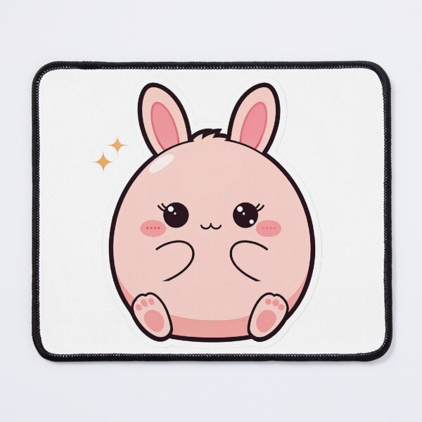 Item preview, Fluffy Pink Bunny Sticker — Kawaii Easter Gift Decal for Laptop, Journal and Water Bottle designed and sold by Stick_It_With_Love.