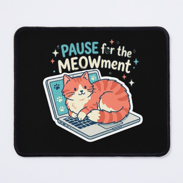 Item preview, Funny Cat Leaning on Laptop - Pause for the Meowment designed and sold by K-Vibe Design Studio.
