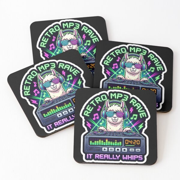 Item preview, Retro MP3 Rave Llama DJ Y2K Cyber Nostalgia designed and sold by Oommen Studio .
