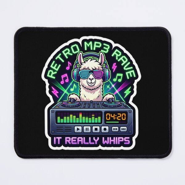 Item preview, Retro MP3 Rave Llama DJ Y2K Cyber Nostalgia designed and sold by Oommen Studio .