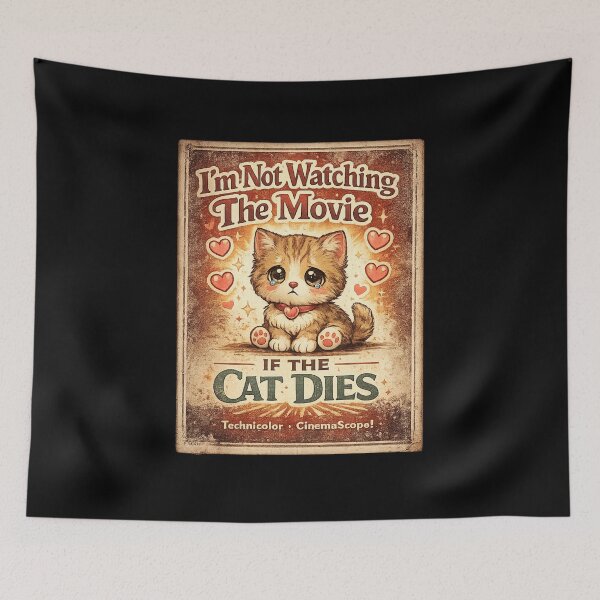 Item preview, I'm Not Watching The Movie If The Cat Dies Retro Movie Cat Lover designed and sold by Im-Ara.