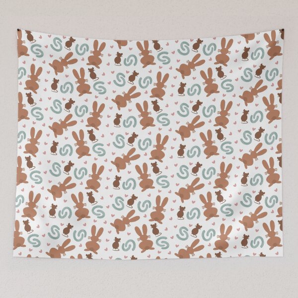 Item preview, Cute mouse and bunny seamless repeating pattern designed and sold by SeamlessDsign.